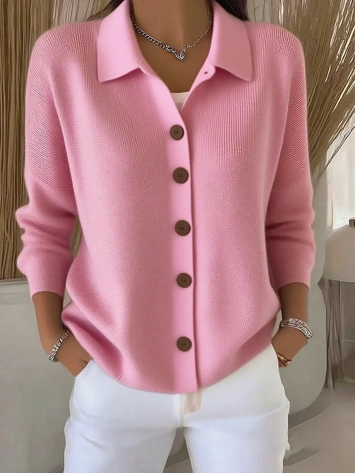 SIENNA | ELEGANT BUTTON-COLLAR CARDIGAN