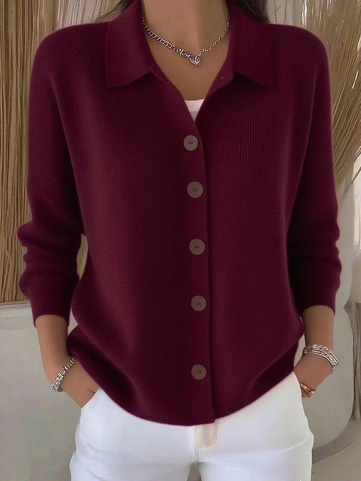 SIENNA | ELEGANT BUTTON-COLLAR CARDIGAN