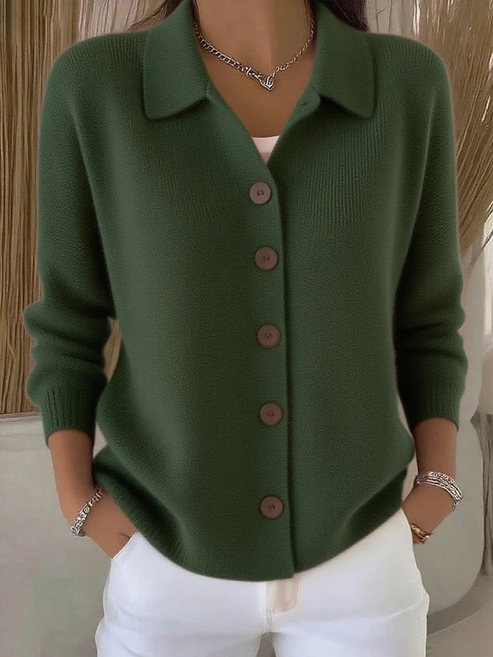 SIENNA | ELEGANT BUTTON-COLLAR CARDIGAN