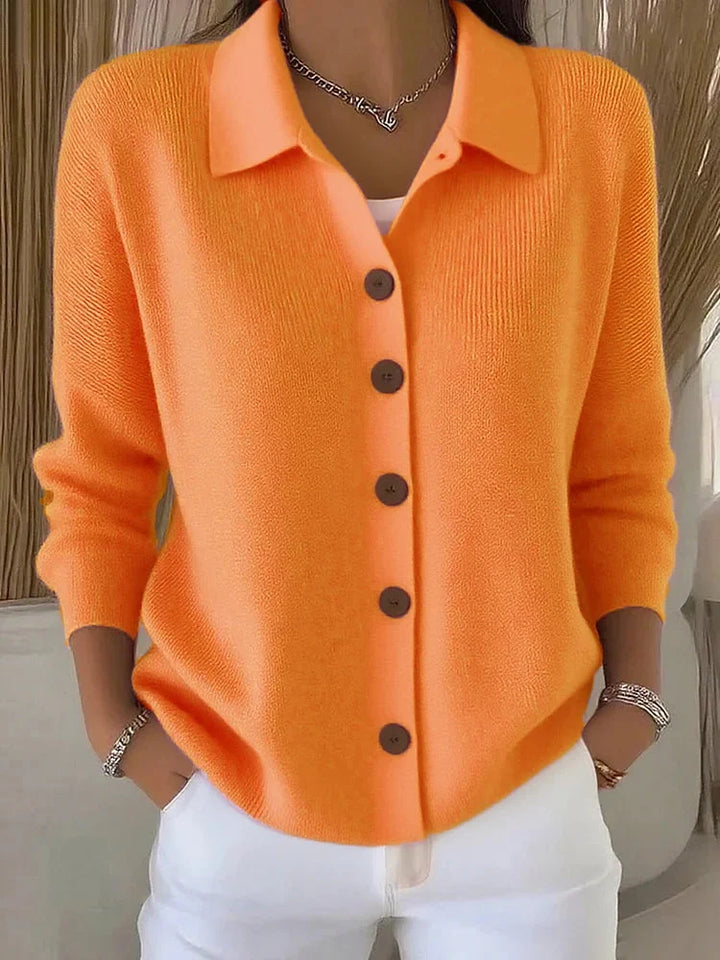 SIENNA | ELEGANT BUTTON-COLLAR CARDIGAN