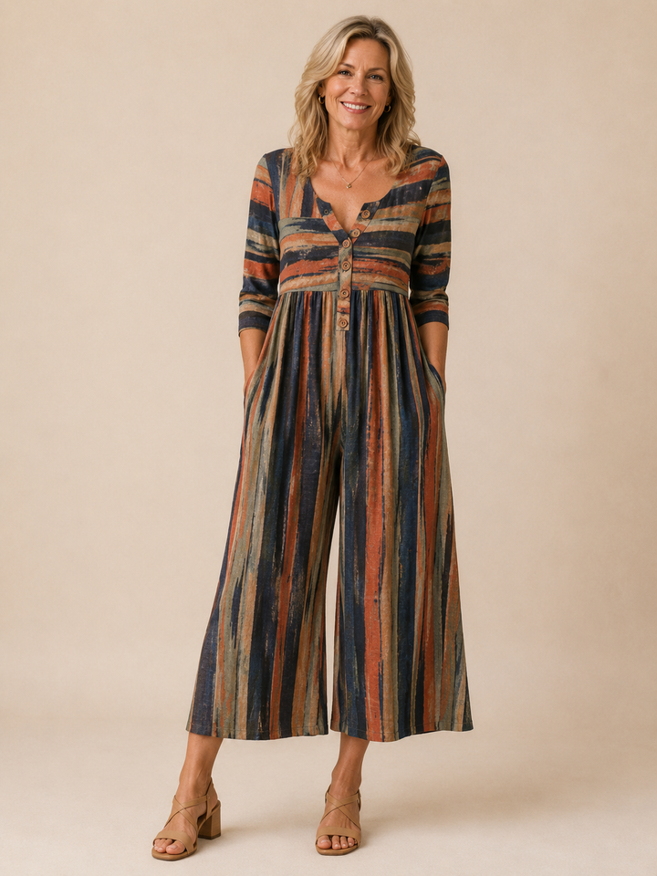 HAZEL | LEAF PRINT WIDE-LEG JUMPSUIT