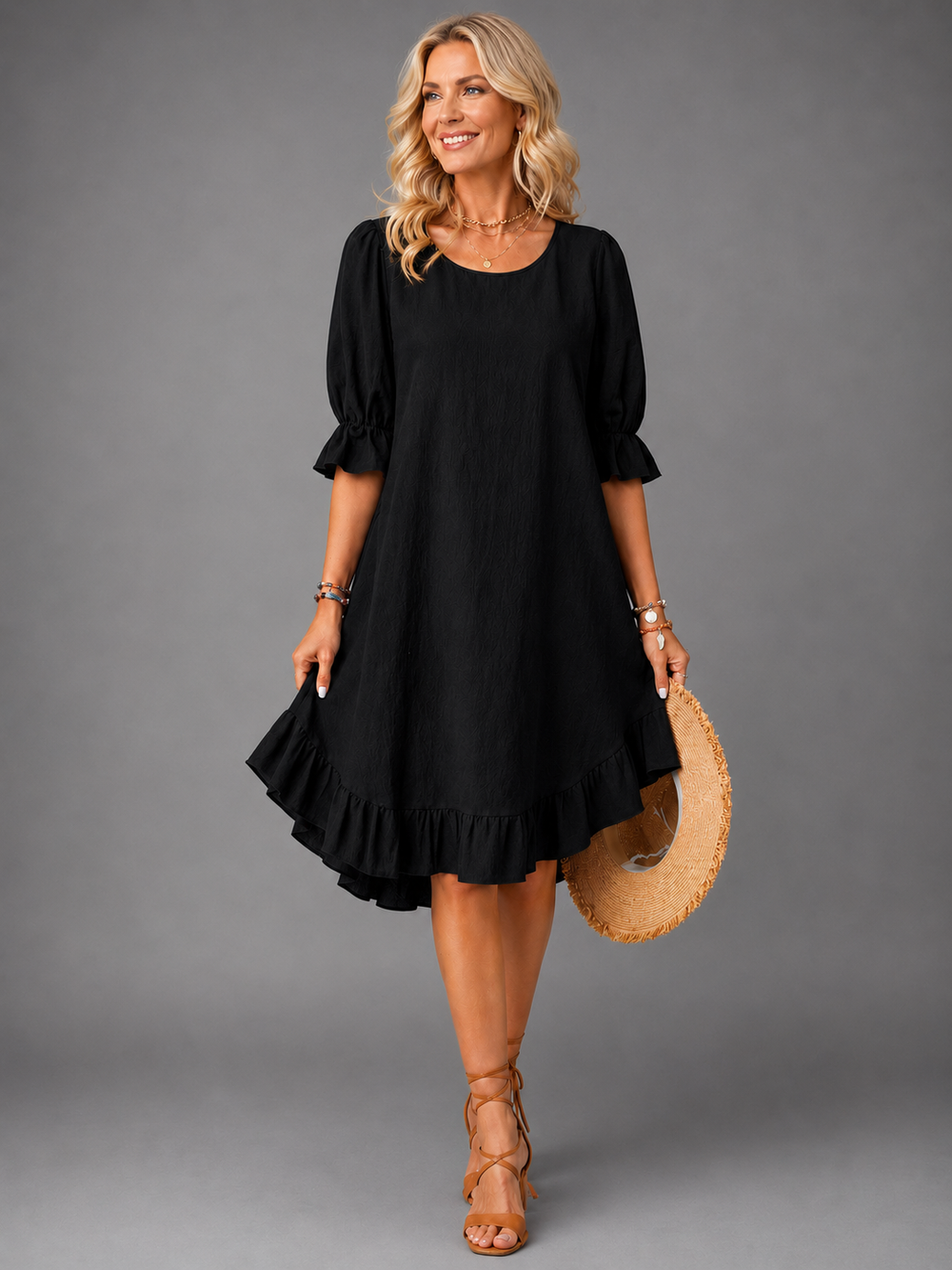 ELIRA | EFFORTLESS COMFORT MIDI DRESS