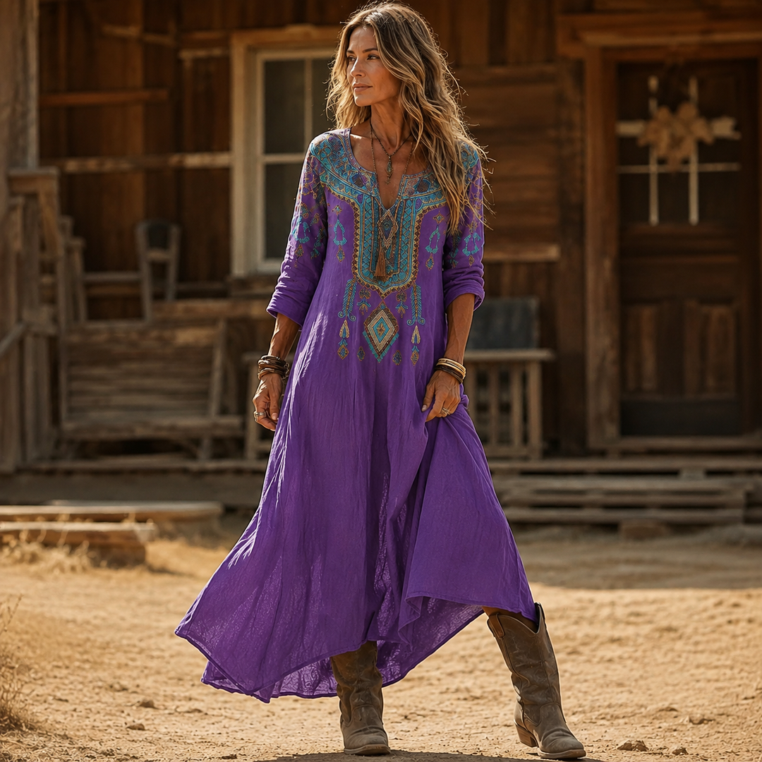 JESSICA | FLOWY PRINTED MAXI DRESS