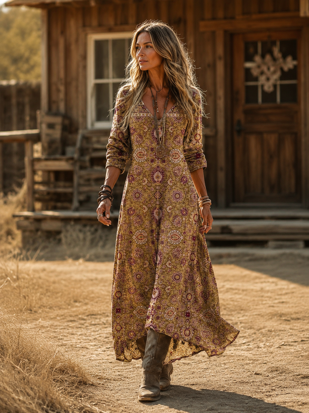 NICOLE | BOHEMIAN PRINT MAXI DRESS