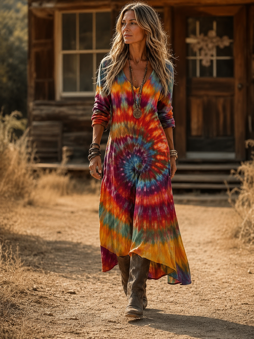 MADISON | BOHEMIAN PRINT MAXI DRESS