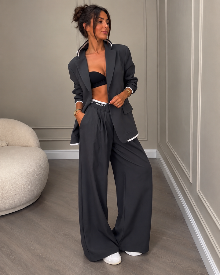 BROOKE | COLORBLOCK BLAZER &amp; WIDE-LEG SET