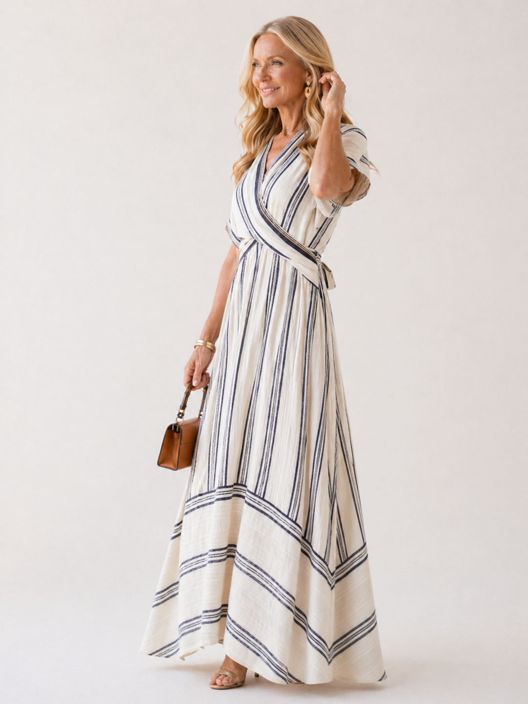 THALASSA | LINEN WRAP MIDI DRESS