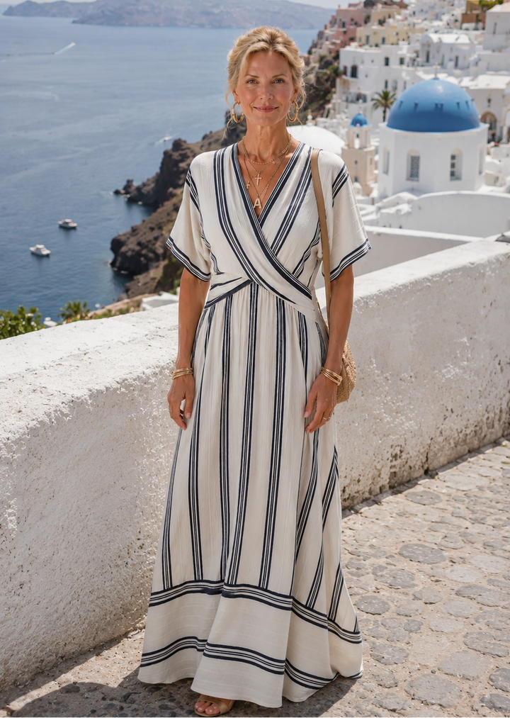 THALASSA | LINEN WRAP MIDI DRESS