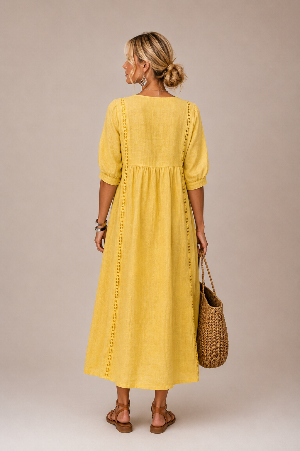SEFI | LACE DETAIL MIDI DRESS