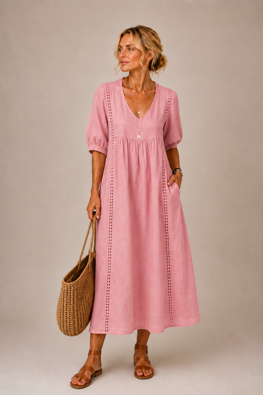 SEFI | LACE DETAIL MIDI DRESS