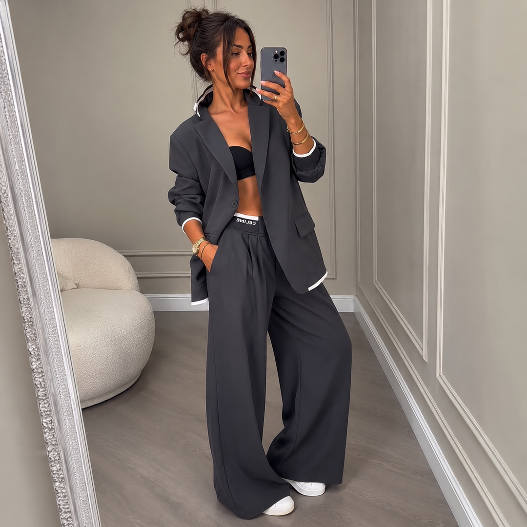 BROOKE | COLORBLOCK BLAZER &amp; WIDE-LEG SET