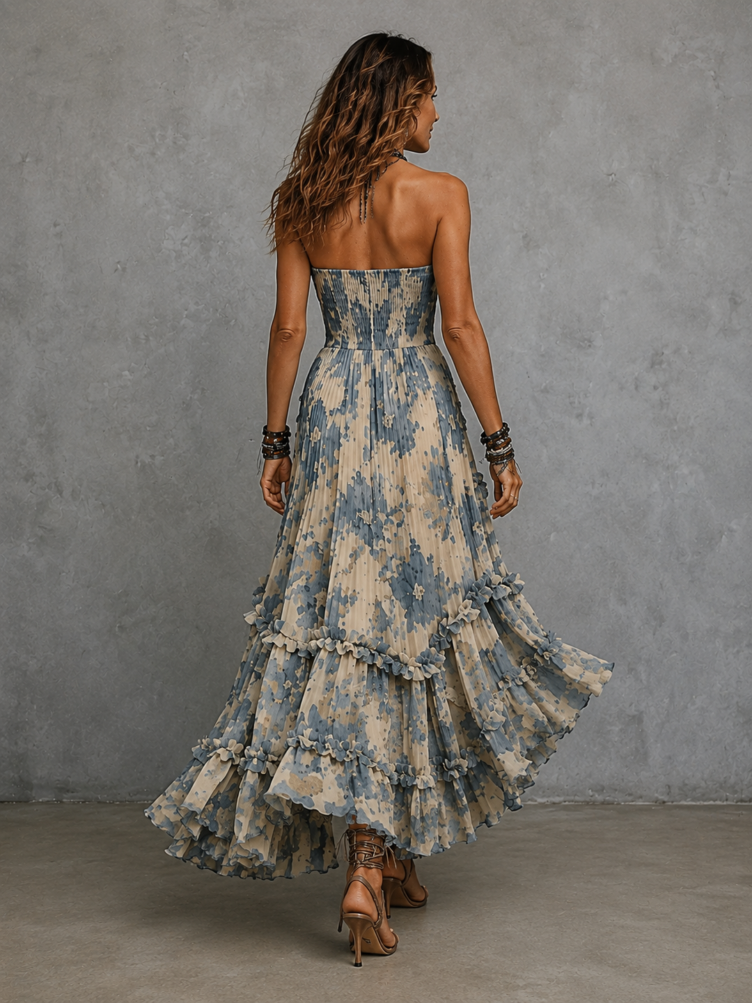 ROSALIND | STRAPLESS 3D FLORAL MAXI DRESS