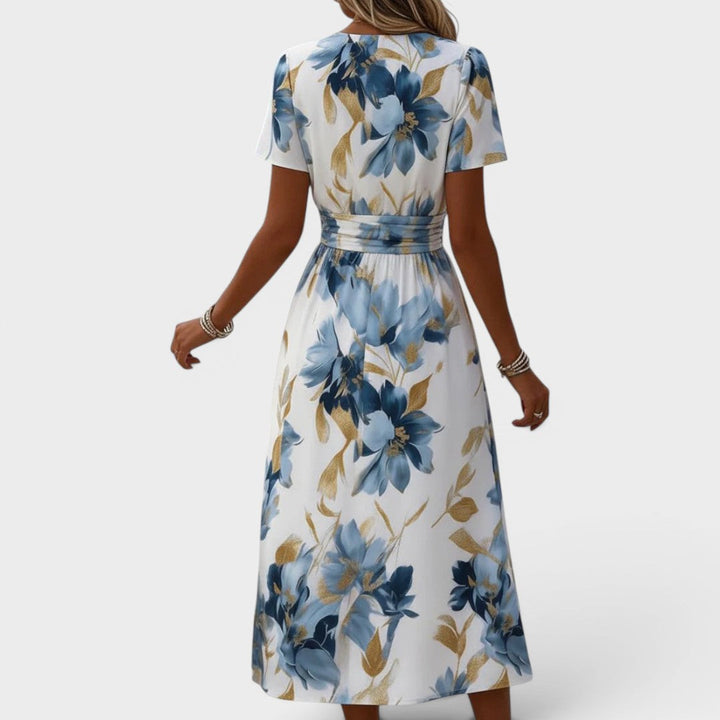 DENISE | FLORAL WRAP MIDI DRESS