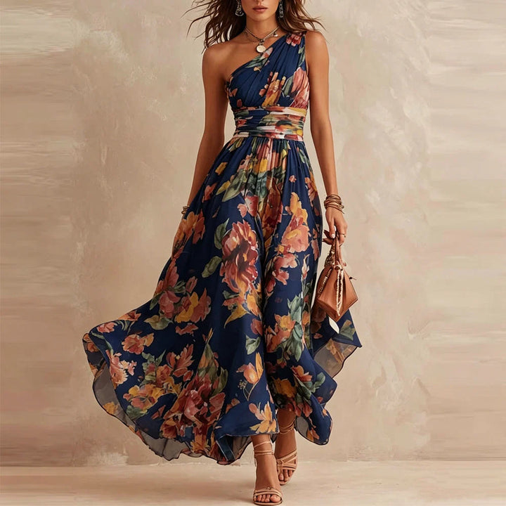 AURORA | ONE-SHOULDER FLORAL MAXI DRESS