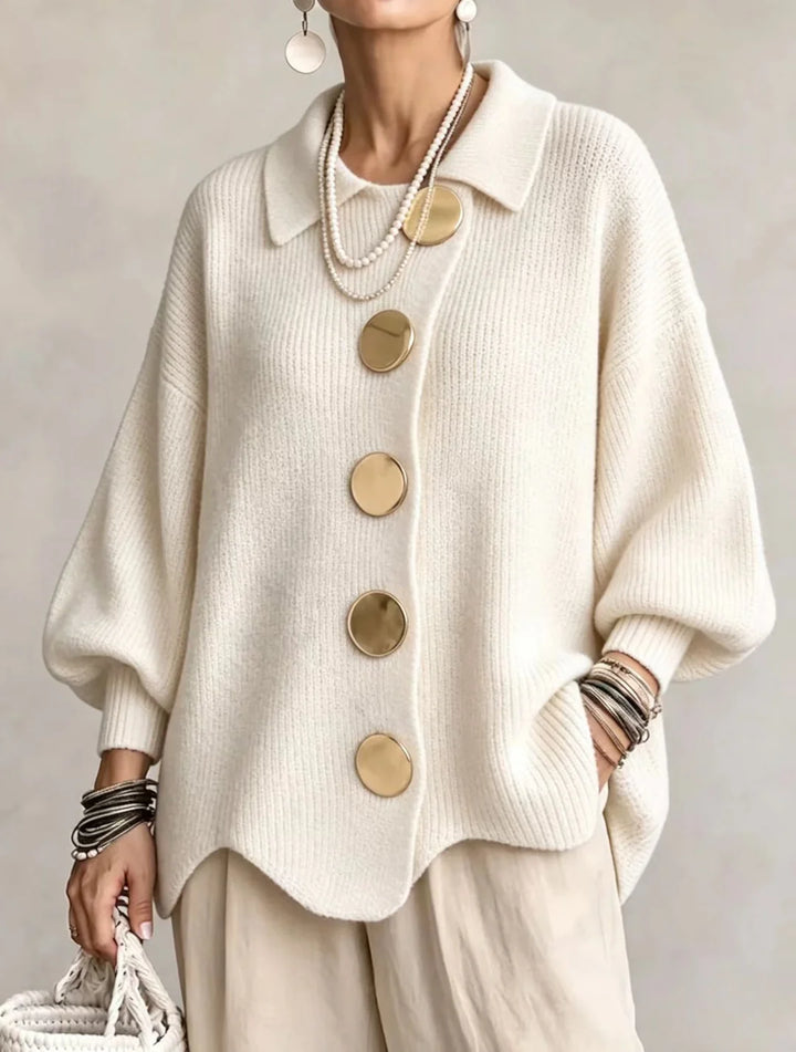 ISADORA | OVERSIZED COLLARED CHUNKY KNIT CARDIGAN