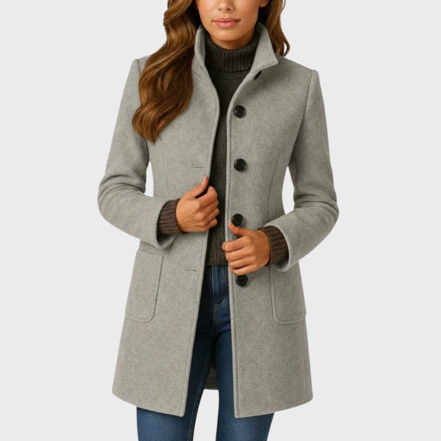 Structured Button-Front Coat