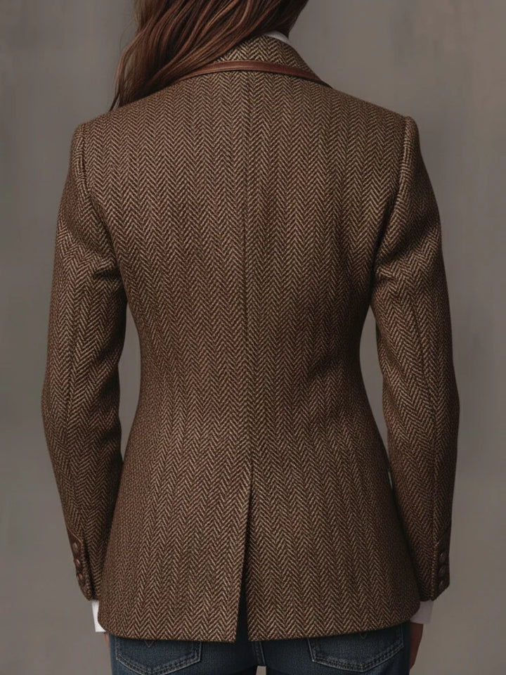 VIVIEN | HERRINGBONE PRINTED PANEL BLAZER