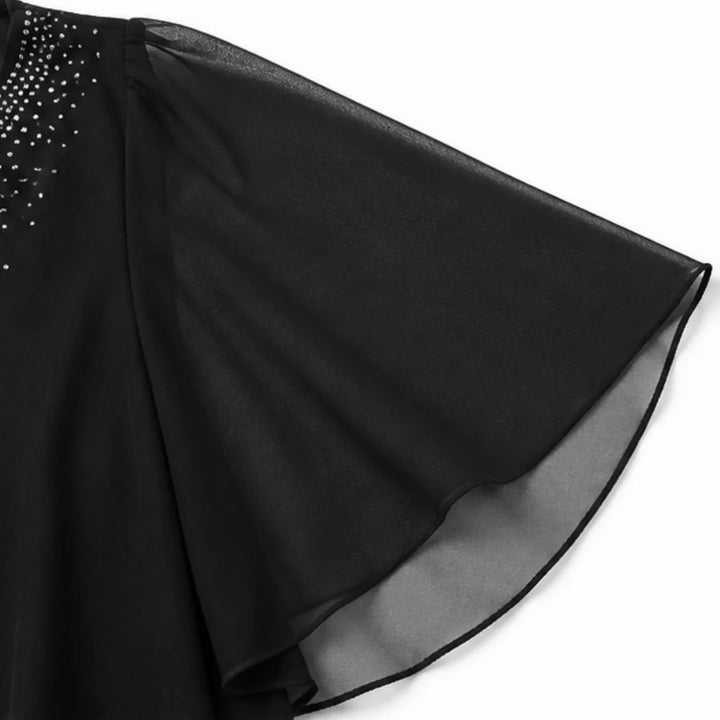 JOISE | EMBELLISHED DRAPED OVERLAY DRESS