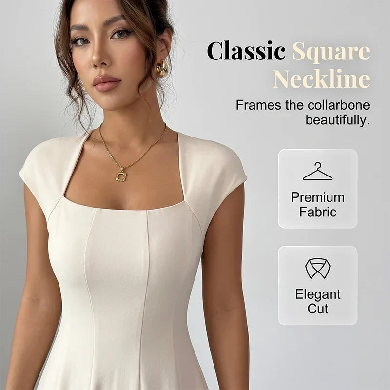 BROOKLYN | CLASSIC TUMMY-CONTROL A-LINE MIDI DRESS