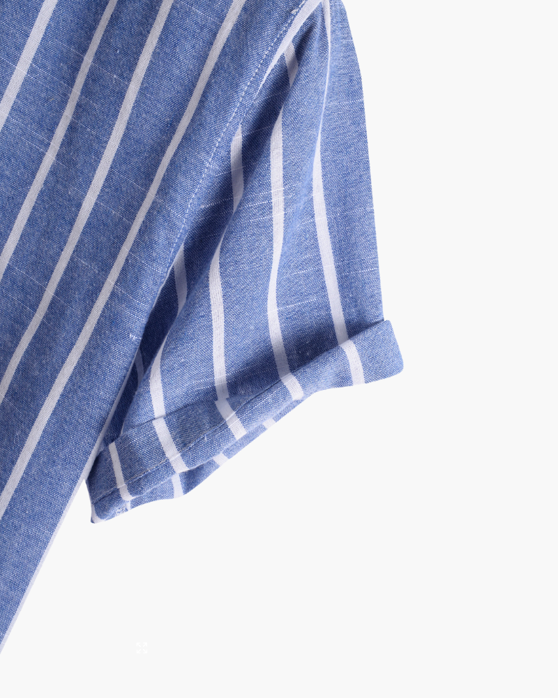 BARI | STRIPED MANDARIN COLLAR POLO