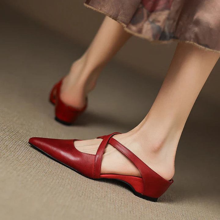 ALUNA | GENUINE LEATHER POINTED MULES