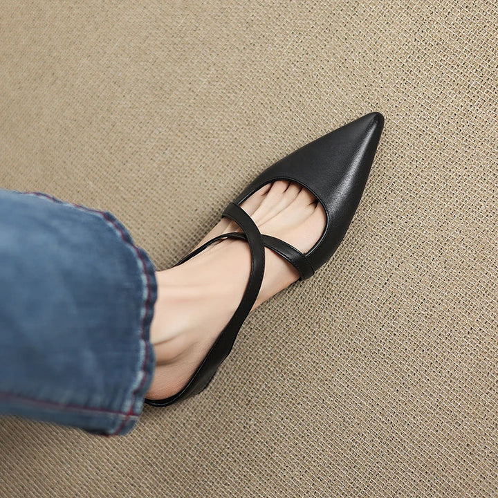 ALUNA | GENUINE LEATHER POINTED MULES