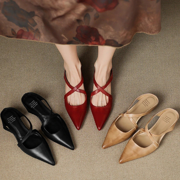 ALUNA | GENUINE LEATHER POINTED MULES