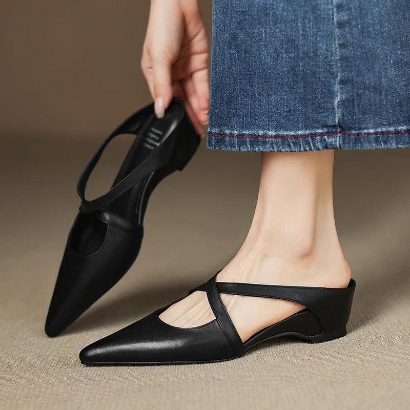 ALUNA | GENUINE LEATHER POINTED MULES