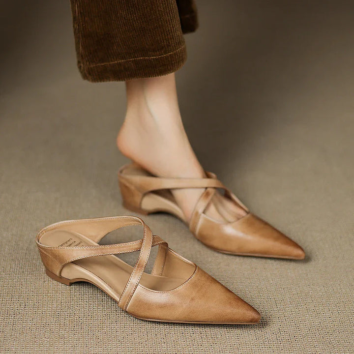ALUNA | GENUINE LEATHER POINTED MULES