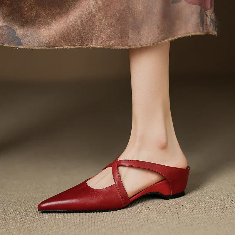 ALUNA | GENUINE LEATHER POINTED MULES