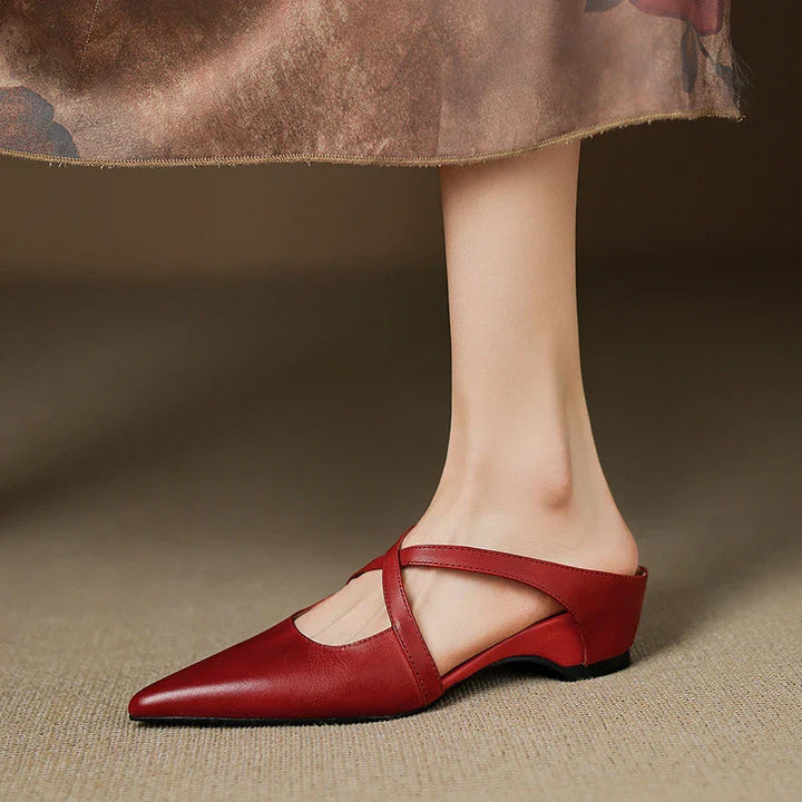 ALUNA | GENUINE LEATHER POINTED MULES
