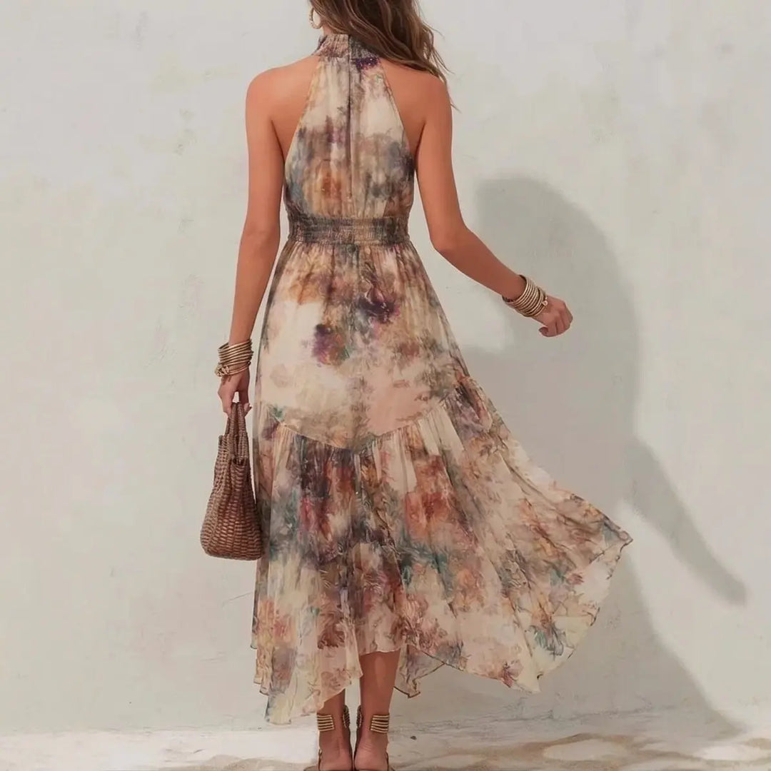 PIPER | HALTER NECK FLOWING MAXI DRESS