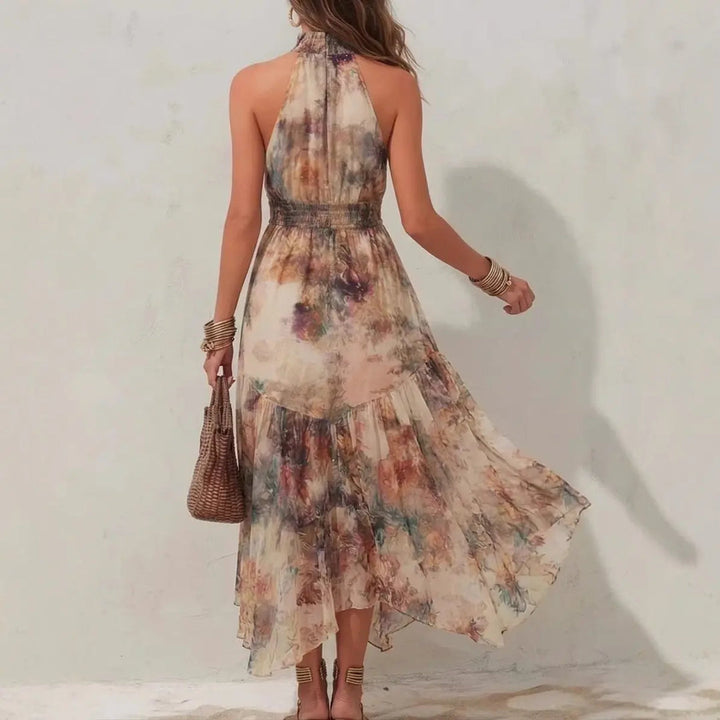 PIPER | HALTER NECK FLOWING MAXI DRESS