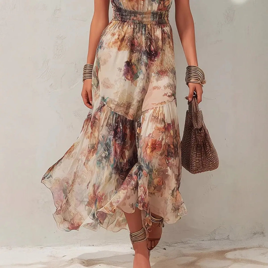 PIPER | HALTER NECK FLOWING MAXI DRESS