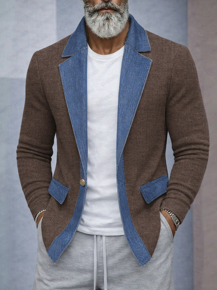 BRADLEY | CONTRAST PANEL KNIT BLAZER