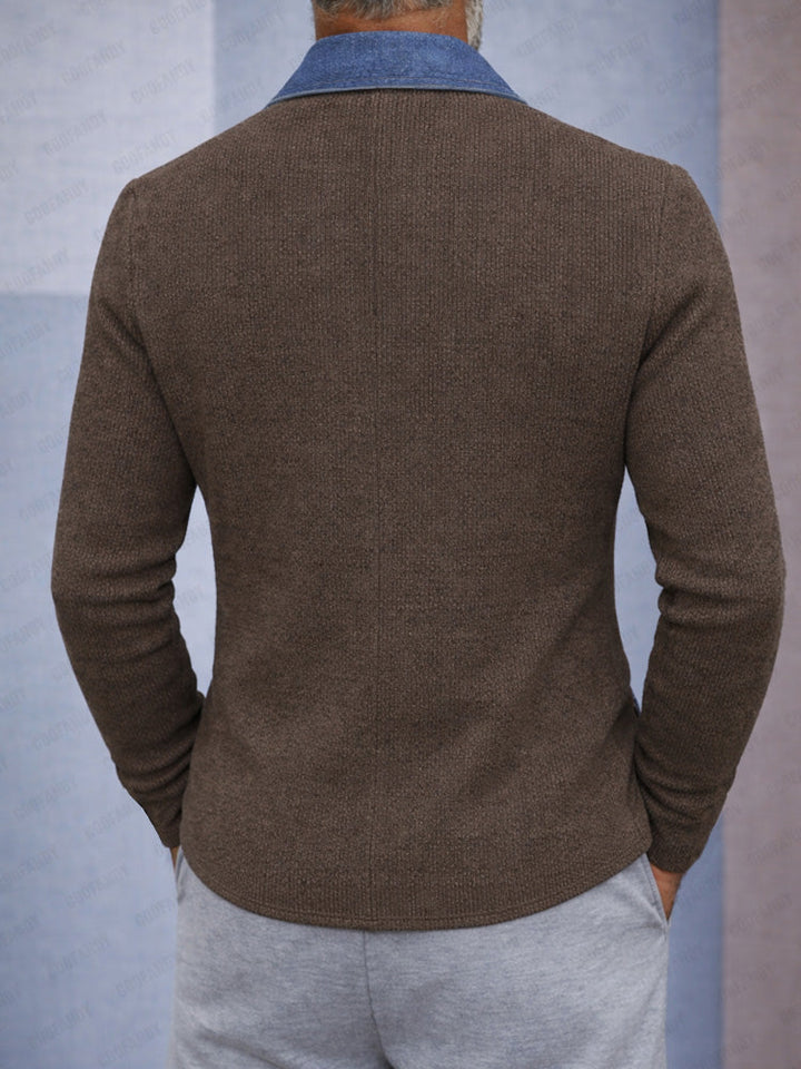 BRADLEY | CONTRAST PANEL KNIT BLAZER