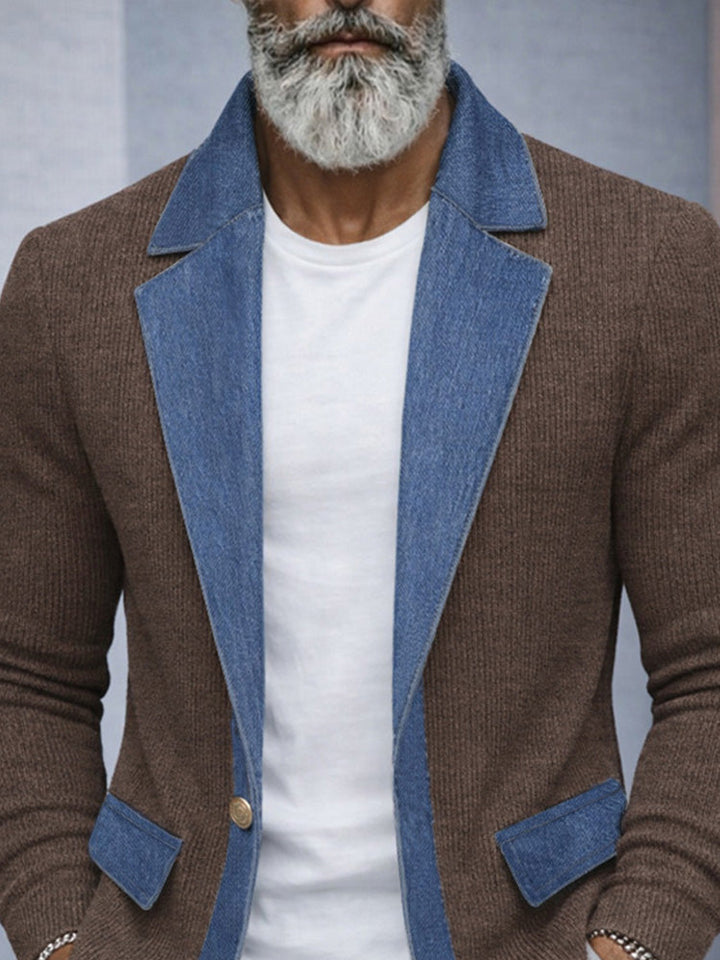BRADLEY | CONTRAST PANEL KNIT BLAZER