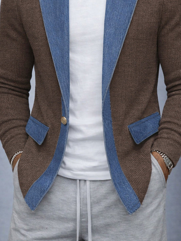 BRADLEY | CONTRAST PANEL KNIT BLAZER
