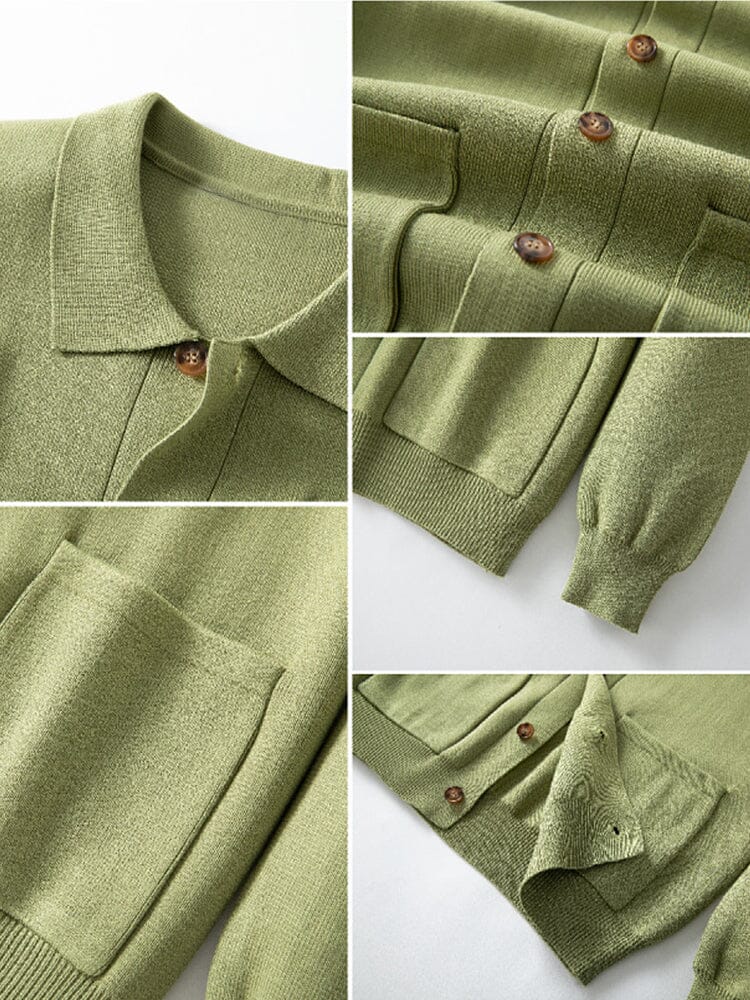 ETHAN | POLO COLLAR KNIT CARDIGAN