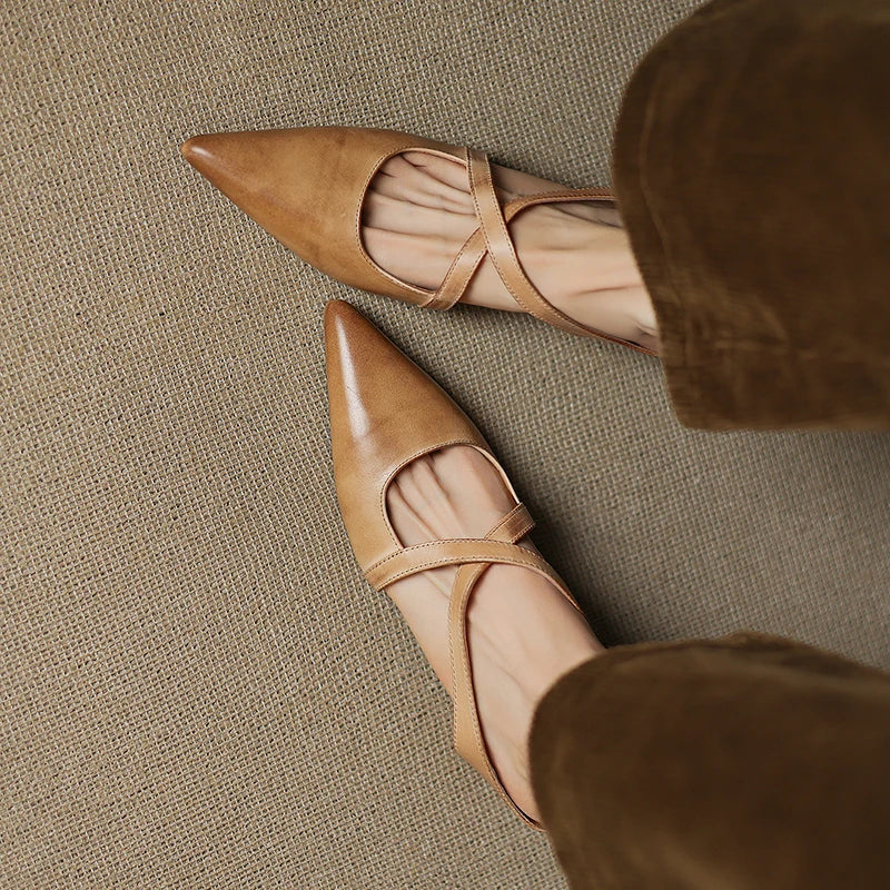 ALUNA | GENUINE LEATHER POINTED MULES