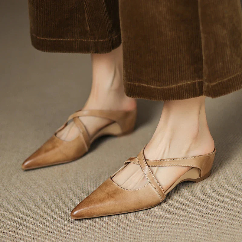 ALUNA | GENUINE LEATHER POINTED MULES