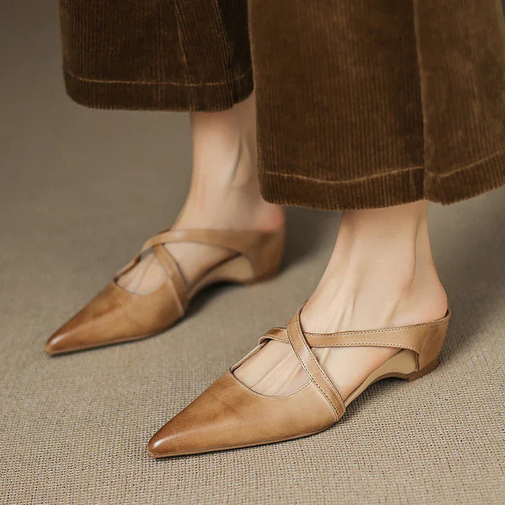 ALUNA | GENUINE LEATHER POINTED MULES