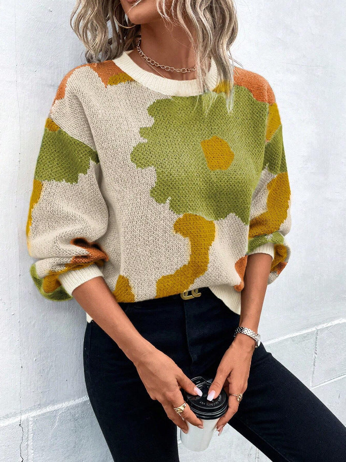 CAMILA | FLORAL PRINT KNIT SWEATER