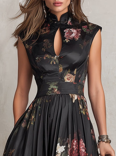 VIOLETTA | PLEATED SATIN MIDI DRESS