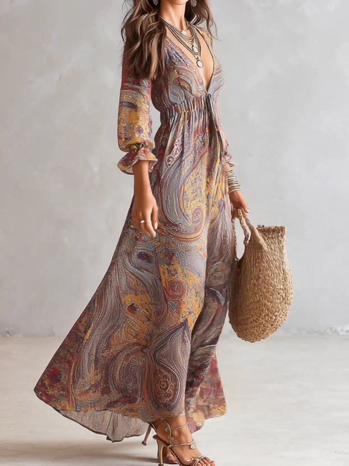 SAVANNAH | PAISLEY CHIFFON MAXI DRESS