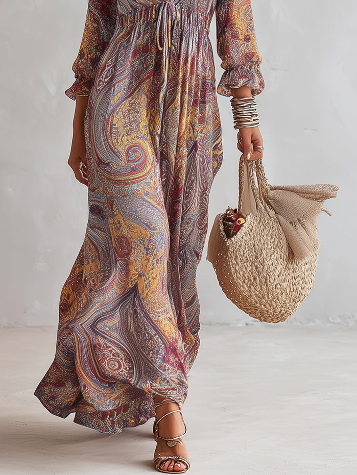 SAVANNAH | PAISLEY CHIFFON MAXI DRESS