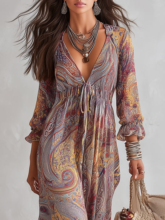 SAVANNAH | PAISLEY CHIFFON MAXI DRESS
