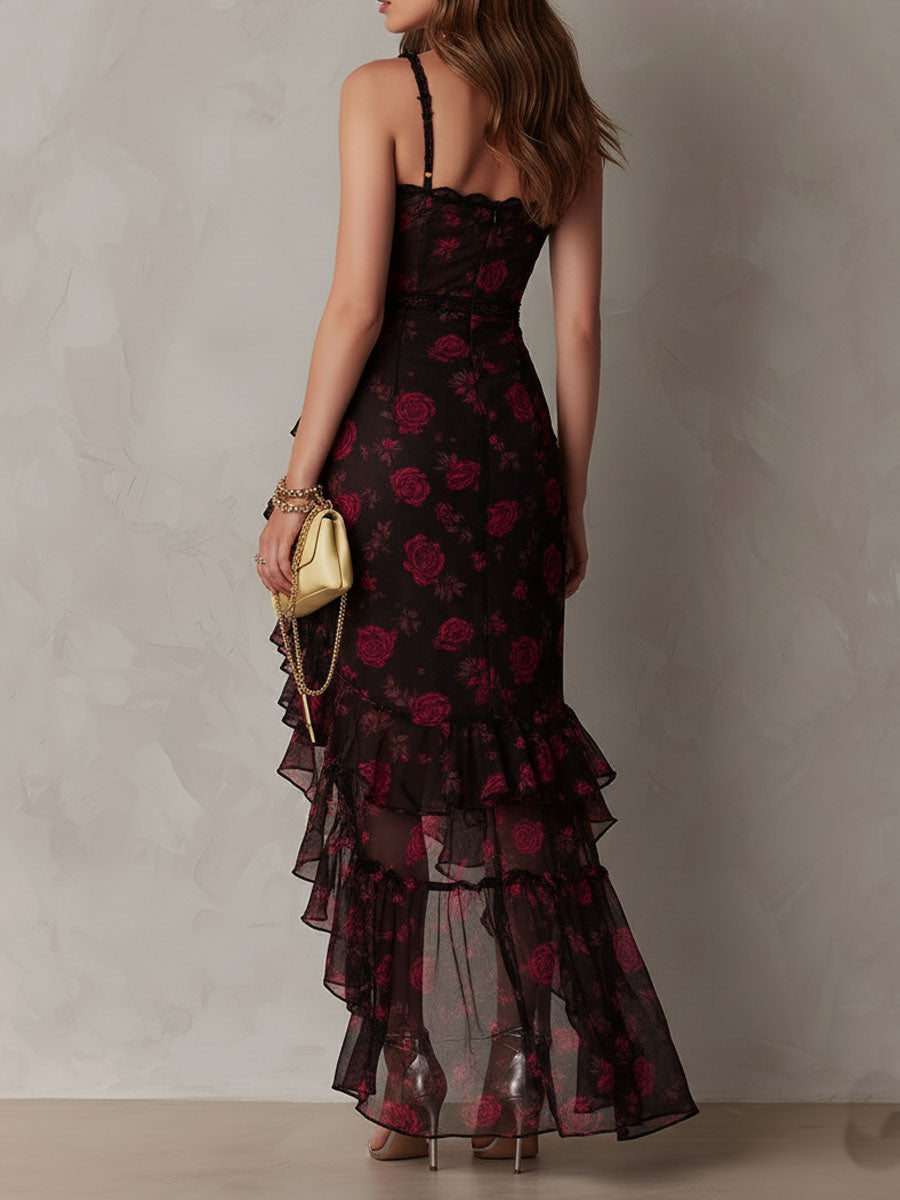 VIVIENNE | FLORAL RUFFLE MIDI DRESS