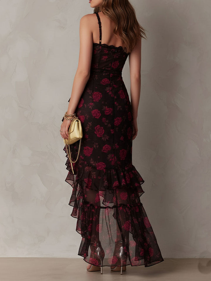 VIVIENNE | FLORAL RUFFLE MIDI DRESS