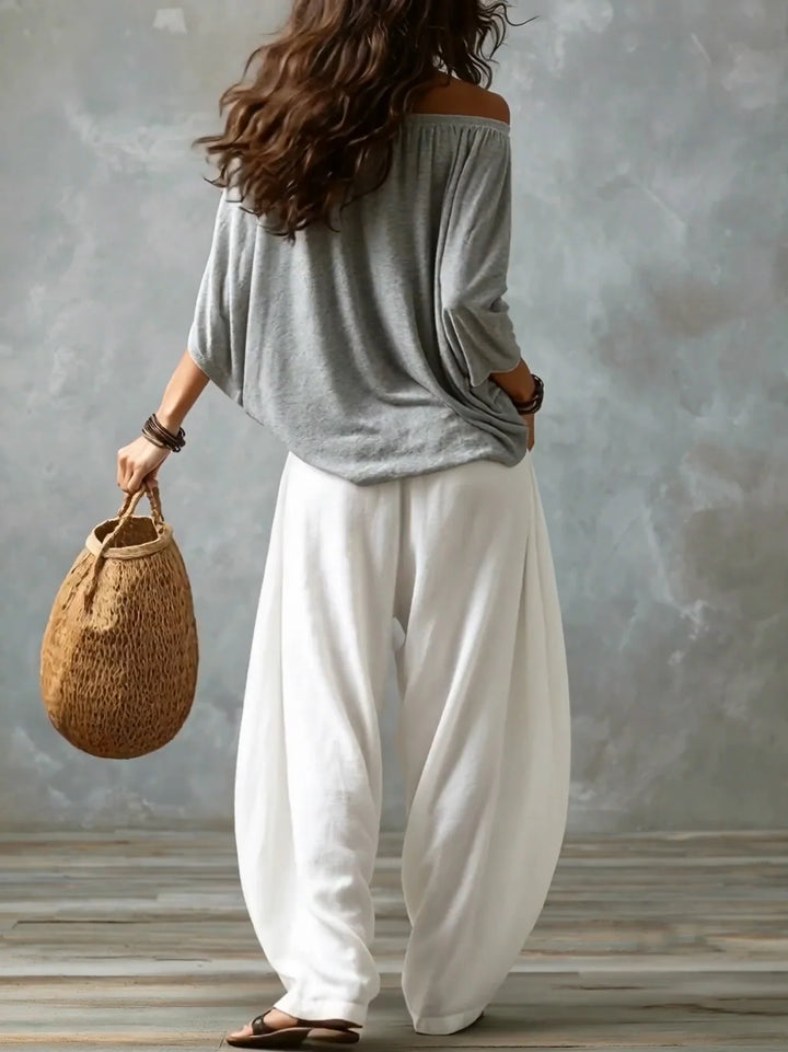 ALINA | OFF-SHOULDER TOP &amp; LANTERN PANTS SET